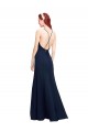 Outlet High Halter Fit and Flare Long Chiffon Prom Dress with Criss Cross Low Back UK