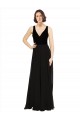 Outlet Stretch Velvet and Chiffon Prom Dress with V-Neckline UK