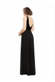 Outlet Stretch Velvet and Chiffon Prom Dress with V-Neckline UK
