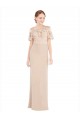 Outlet Off the Shoulder Sleeves Sheath Chiffon Prom Dress UK