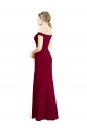 Outlet Off the Shoulder Long Chiffon Prom Dress with Pleats UK
