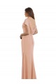 Outlet Cap Sleeves Long Chiffon Prom Dress with Low V-Back UK