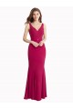 Outlet V-Neck Mermaid Chiffon Prom Dress with V-Back and Belt UK