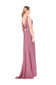 Outlet Long Slim Chiffon Prom Dress with Beaded Waist UK