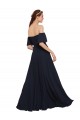 Outlet Off the Shoulder Floaty Sleeves Chiffon Prom Dress with High Slit UK