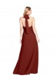 Outlet Slim High Neck Halter Fitted Open Back Chiffon Prom Dress UK