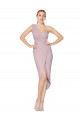 Outlet High Low One Shoulder Ruffles V-Neck Chiffon Wrap Prom Dress UK