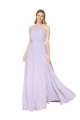 Outlet High Neck Halter Shirred Chiffon Prom Dress UK