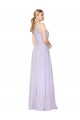 Outlet High Neck Halter Shirred Chiffon Prom Dress UK