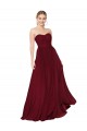 Outlet Draped Strapless Long A-Line Chiffon Prom Dress UK