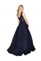 Outlet High Neck V-Neck Long Chiffon Prom Dress with Sequin Top UK