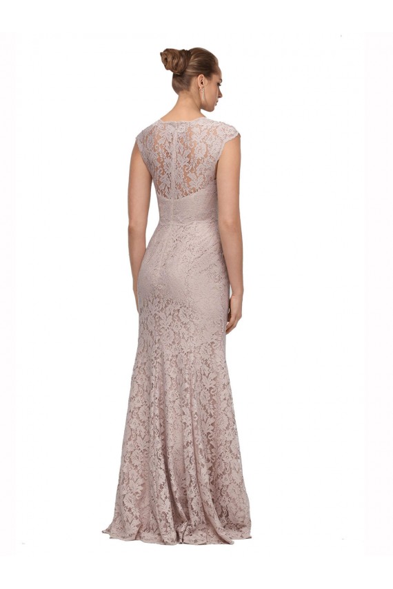 Outlet Sweetheart Neckline Cap Sleeves Lace Prom Dress with Twist UK