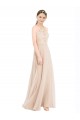 Outlet High Halter Neck Illusion Lace Prom Dress with Chiffon Skirt and Keyhole Back UK