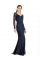 Outlet Illusion Long Sleeves Lace Prom Dress with Sheer Keyhole Back UK