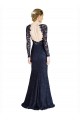 Outlet Illusion Long Sleeves Lace Prom Dress with Sheer Keyhole Back UK