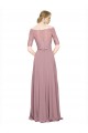 Outlet Off the Shoulder Lace Crop Top A-Line Chiffon Prom Dress UK