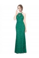 Outlet High Illusion Halter Neck Long Lace Prom Dress UK
