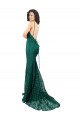 Outlet Black Tie Sleek Fishtail Shaped Long Lace Prom Dress UK