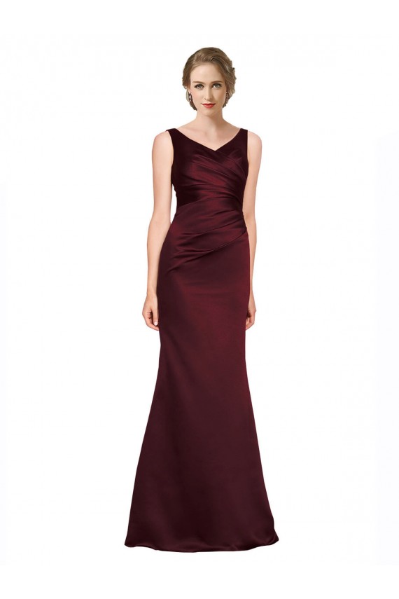 Outlet Figure Shaping Satin Prom Dress with Structured Pleats UK
