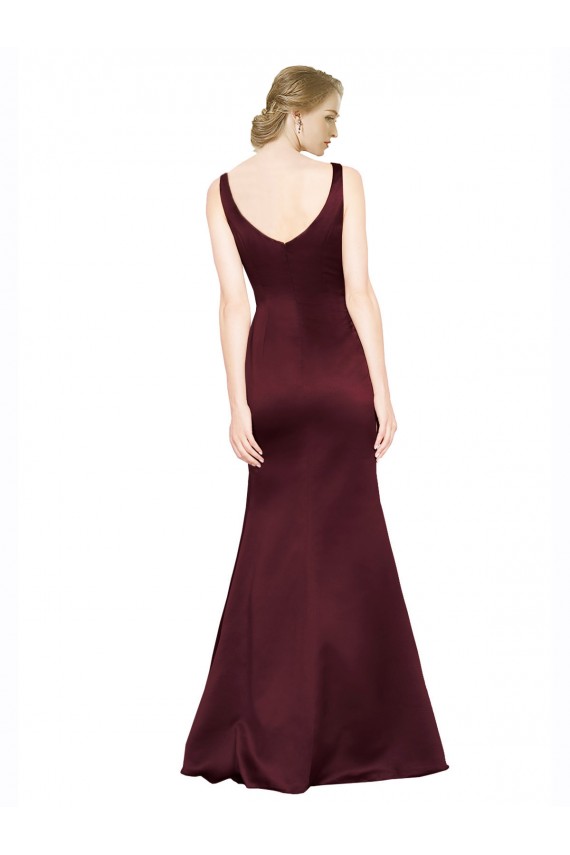 Outlet Figure Shaping Satin Prom Dress with Structured Pleats UK