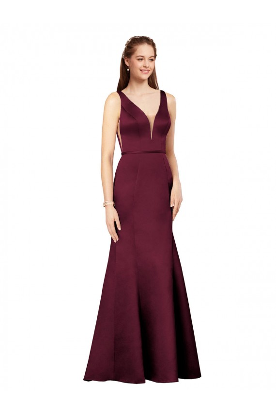 Outlet Sexy Satin Prom Dress with Side Cutouts UK