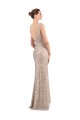 Outlet Faux Surplice V-Neck Slim Sparkling Sequin Prom Dress UK