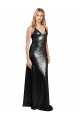 Outlet Full Length A-Line Sequin Prom Dress with Spaghetti Straps V-Neckline UK
