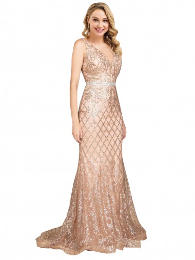 Outlet Sleek Long Mermaid Sparkling Sequin Prom Dress UK