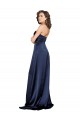 Outlet Knotted Sweetheart Silky Satin Prom Dress with High Side Split UK