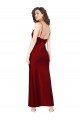 Outlet Cowl Neck Low Back Silky Satin Prom Dress with Thin Back Straps UK