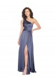 Outlet Draped Silky Satin Prom Dress with Tied Waist UK
