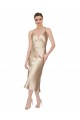 Outlet Empire Waist Silky Satin Midi Length Cocktail Dress / Prom Dress UK