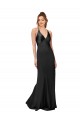 Outlet Cowl Back V-Neck Silky Satin Prom Dress UK