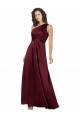 Outlet One Shoulder Silky Satin Prom Dress with Subtle Pleats UK