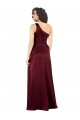 Outlet One Shoulder Silky Satin Prom Dress with Subtle Pleats UK