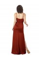 Outlet Floor-Length Silky Satin Prom Dress with Skirt Slit UK