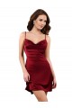 Outlet Midi Length Cowl Neck Silky Satin Short Cocktail Prom Dress / Homecoming Dress UK