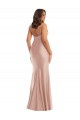 Outlet Deep V-Neck Silky Satin Mermaid Prom Dress with Side Slit UK