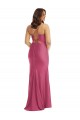 Outlet Cowl-Neck Open Tie-Back Silky Satin Mermaid Prom Dress with Frong Slit UK