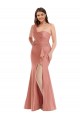 Outlet Cascade Ruffle One Shoulder Bustier Silky Satin Mermaid Prom Dress UK