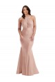 Outlet Criss Cross Halter Open Back Silky Satin Mermaid Prom Dress UK