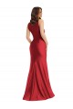 Outlet Square Neck Silky Satin Mermaid Prom Dress with Side Slit UK