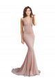Outlet Deep V-Neck Mermaid Low Back Long Spandex Prom Dress UK