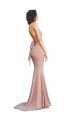 Outlet Deep V-Neck Mermaid Low Back Long Spandex Prom Dress UK