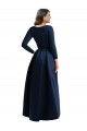 Outlet Long Sleeves Wrapped Spandex Prom Dress with High Low Full Skirt and Pockets UK