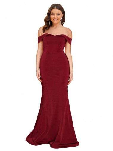 Outlet Off Shoulder Sleeves Sweetheart Neckline Long Spandex Prom Dress UK