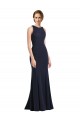 Outlet High Neck Sheath Long Crepe Prom Dress UK
