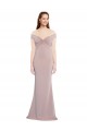 Outlet Knotted Off the Shoulder Crepe Prom Dress with Cut-Out Back UK
