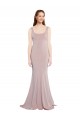 Outlet Sleeveless Scoop Neck Fully Lined Crepe Prom Dress UK