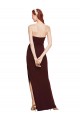Outlet Twisted Strapless Keyhole Long Crepe Prom Dress with Slit UK